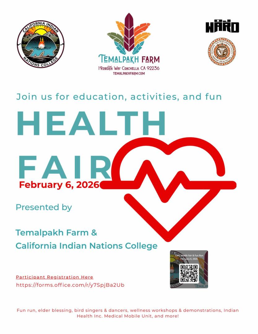 Temalpakh Farm and California Indian Nations College to Host Community Health Fair & Fun Run