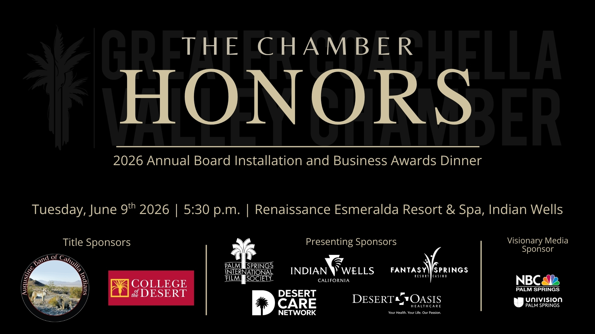 The Chamber Honors: Annual Installation Dinner and Business Awards
