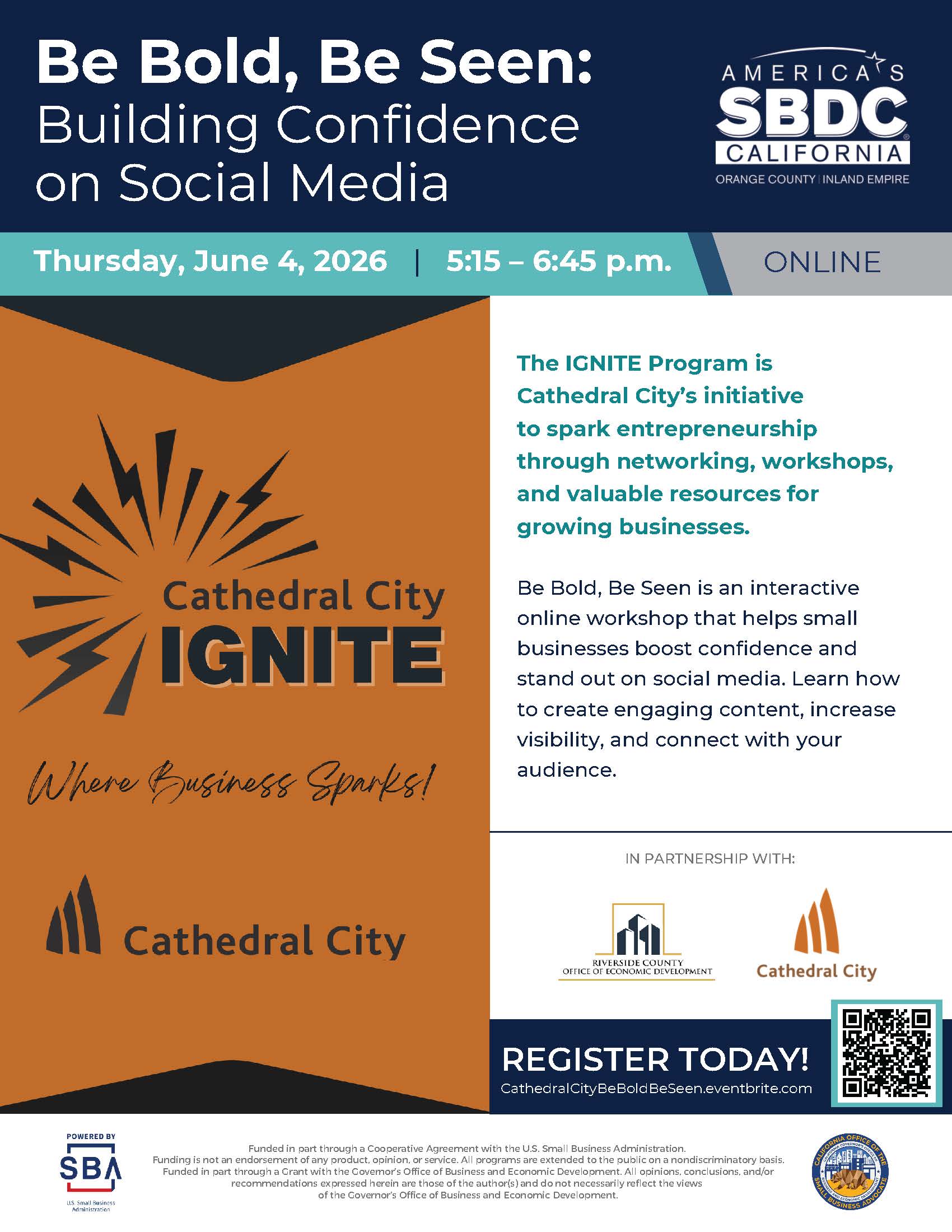 Cathedral City IGNITE and SBDC Launch Two Dynamic Programs to Empower Local Entrepreneurs featured image